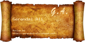 Gerendai Ali névjegykártya